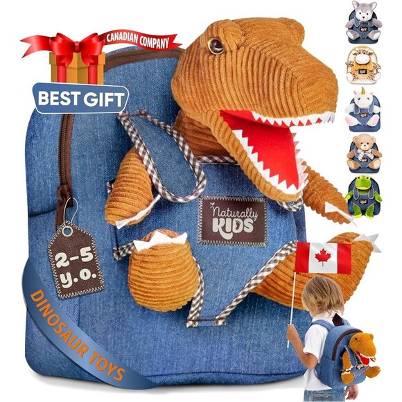 🆕 Boys Blue Dinosaur Toys kids 3-5 Gifts Birthday Toddler Backpack - Picture 1 of 8